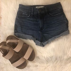 High Rise Dark Wash Abercrombie Shorts